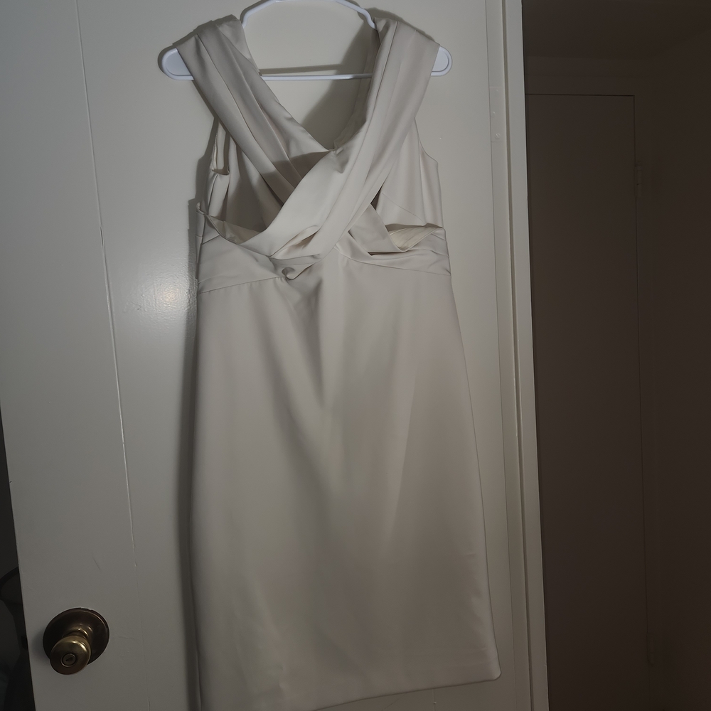 Ralph Lauren Cream Sleeveless Cross-Back Mini Dress
